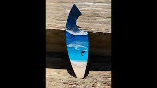 #49 Resin wave lacing shark bite surfboard