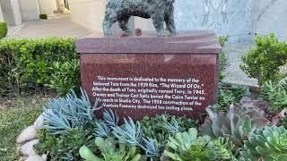 Wizard of Oz's Toto's Memorial Statue at Hollywood Forever Cemetery. Burial site destroyed.