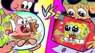 Rich Pregnant vs Broke Pregnant Mukbang Animation | SpongeBob Animation | SLIME CAT