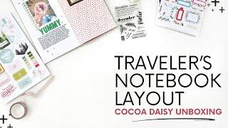 Traveler's Notebook Layout 2024 | DT Cocoa Daisy Cedar & Snow Kit Unboxing