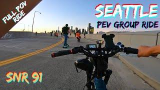 「 Full POV 」Seattle PEV/Electric Group Night Ride | SNR 91 | Ariel Rider X-Class 52v