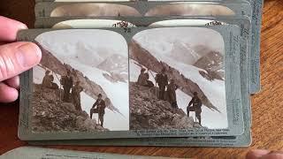 Switzerland 100 stereo view old c.1909 boxed set Underwood w/ book