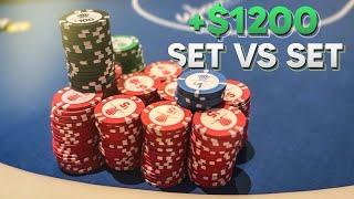 Set vs Set on FLOP?! Playing 2/5 deep at The Wynn l Poker Llama Vlog #4