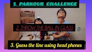 Playing 3 funny  challenges  in a row with my brother #funny #challenge #games