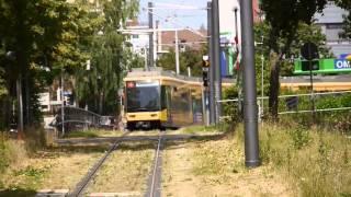 15.6.2014 Karlsruhe Weinbrennerplatz Betrieb eingleisige Umleitungsstrecke