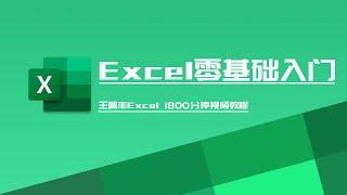 【Excel零基础入门】王佩丰Excel1800分钟视频教程 第1讲 认识Excel