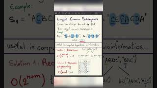 What is the longest common subsequence problem? #shorts #compsci #datastructures #leetcode