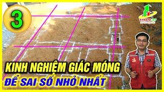 Kinh nghiệm giác móng sai số nhỏ nhất. Cách lấy góc vuông giác móng nhà mái nhật 2 tầng, nhà cấp 4