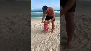 She Is Learning to Walk On the Beach!