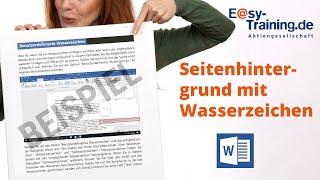 Word 2016 - Seitenhintergrund mit Wasserzeichen