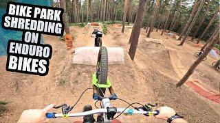 BIKE PARK SHREDDING ON ENDURO MOUNTAIN BIKES - THE BEST DAY EVER!