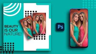 Adobe Photoshop Tutorials: Beauty Social Media Post Design With Lets Design Together
