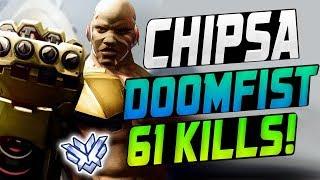 CHIPSA INSANE  DOOMFIST! 61 ELIMS! [ OVERWATCH SEASON 8 TOP 500 ]