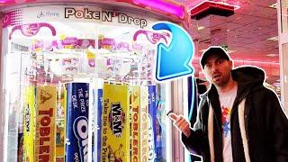 Can We Win Big Chocolate From Poke N' Drop Arcade Game?? ArcadeJackpotPro