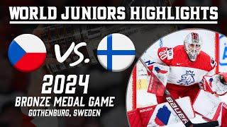 Czechia vs. Finland | 2024 WJC Bronze Medal Game | Extended Highlights