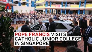 Pope Francis visits Catholic Junior College in Singapore, attends interfaith dialogue