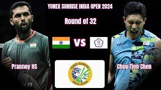 Prannoy HS (IND) vs (TPE) Chou Tien Chen | R32 | India Open 2024 Badminton