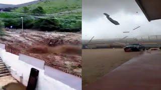 Scary footage from Italy! Destructive tornado and severe flooding