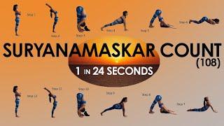 108 Suryanamaskar ll 1 Surya Namaskar in 24 Secondsll Suryanamaskar Count || Weightloss || Suryathon