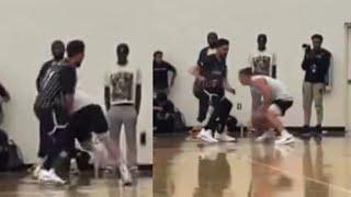 Klay Thompson GETS embarrassed after CROSSED by Peyton Pritchard & had him KNEELING 