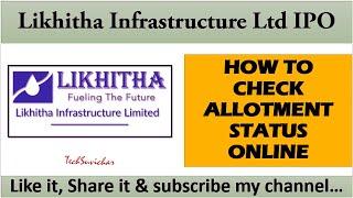 Likhitha Infrastructure Ltd IPO Check Allotment Status Online