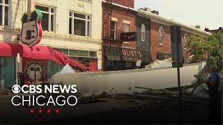 Storms damage buildings in downtown Joliet