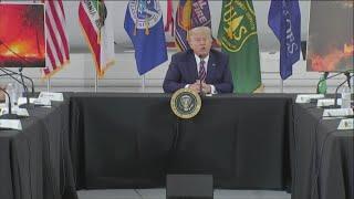 'It will start getting cooler' | President Trump responds to combating climate change in fires | RAW