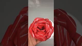 Flor de papel reciclado tamaño mediano ️ #handcrafted #art #arthistory #diy #redrose