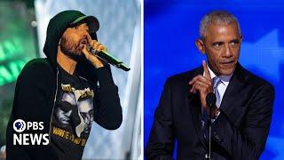 WATCH LIVE: Eminem introduces Obama at Harris campaign rally in Detroit