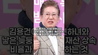 김용건이 39세 연하녀와 낳은 늦둥이 아들의 재산 상속 비율과 가장 걱정하는 것