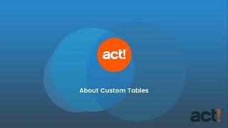 Act! Premium Training Videos - About Custom Tables