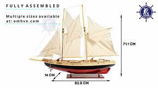 Bluenose II Painted L- Sailboat model building by Old Modern Handicrafts