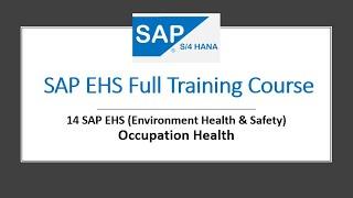 14 SAP EHS Occupation Health #sap #ehs#sapehs #management #dangerous #environment #safety #phrase