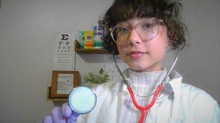 ASMR - Doctor's Checkup (Personal Attention, Hearing + Vision Test, Crinkly Shirt)