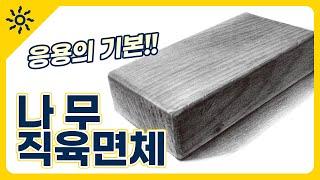 미술기초 연필드로잉 온라인 수업 - 나무 직육면체 소묘!