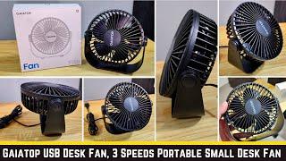 Gaiatop USB Desk Fan, 3 Speeds Portable Small Fan - Strong Airflow 5.5 Inch  90° Rotate Cooling Fan