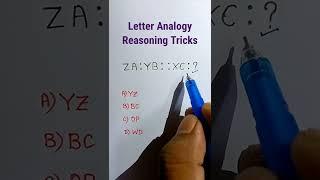 Letter Analogy| Alphabet Series | Ratio & Proportion Tricks |  Reasoning Classes #shorts