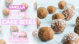 Healthy Vanilla Halva Cake Bites | Raw, Paleo, Gluten Free, Vegan!