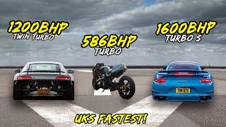 BATTLE OF THE STREETS, UKS FASTEST..TURBO GSXR VS TURBO S VS R8