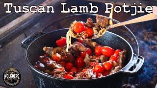 Tuscan Inspired Lamb & Tomato Potjie | cooking in cast iron | Open fire cooking | Potjiekos recipe