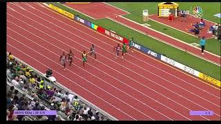 Oblique Seville beats Marvin Bracy (9.90) in semi 100m. Worlds Championships