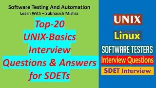 Top 20 UNIX Basics Interview Questions and Answers for Software Testing professionals