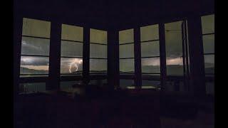 Lookout Tower Rain and Thunder Storm | Fall Asleep Fast | Sleep Relaxation | 4 Hours