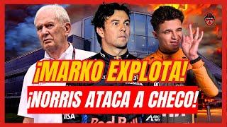 Lando Norris Ataca a Checo | Helmut Marko expone a la FIA por sanción a  Pérez