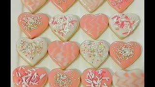 Valentine Sugar Cookies with icing