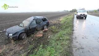 video mladý řidič u Polerad sjel z vozovky a přerazil strom