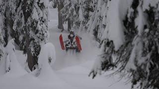 Smashed skidoo and Afternoon rally at the Boulder Cabin