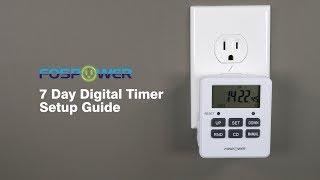 How To Setup your FosPower 7 Day Outlet Timer Instructional DIY Video FOSCHR-2366US FOSCHR-2383US