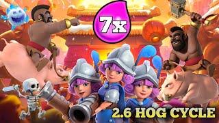 2.6 Hog Cycle Gameplay-Playing 2.6 Hog Cycle in 7x elixir challenge-2.6 Hog Cycle in infinite elixir