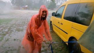 HEFTIGES Gewitter. Camping Caddy in Tschechien. CAMPINGPLATZ